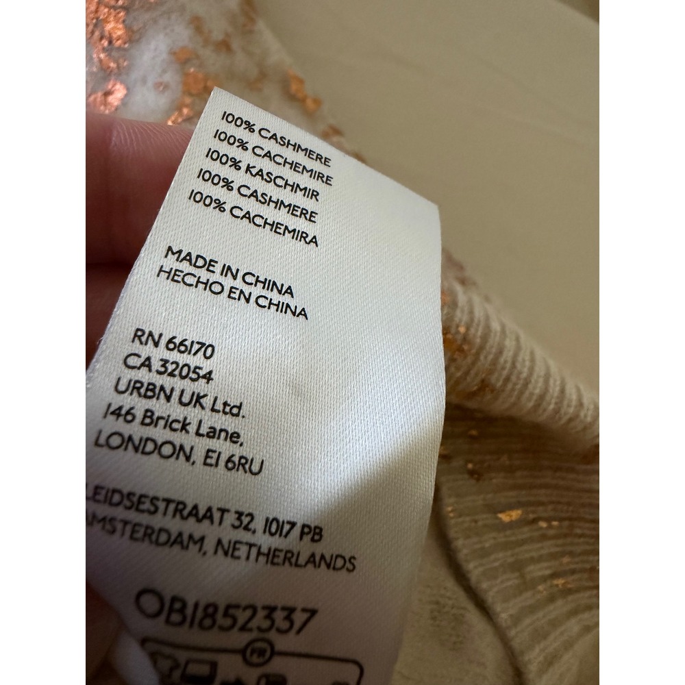 Anthropologie Pilcro The Alani Cashmere Mock Neck Sweater Women Large Metallic - Picture 9 of 13